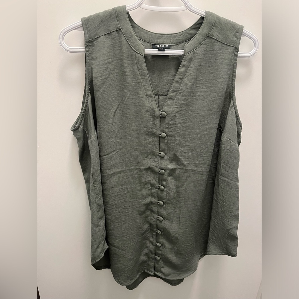 Torrid 00 Green Tank Blouse
